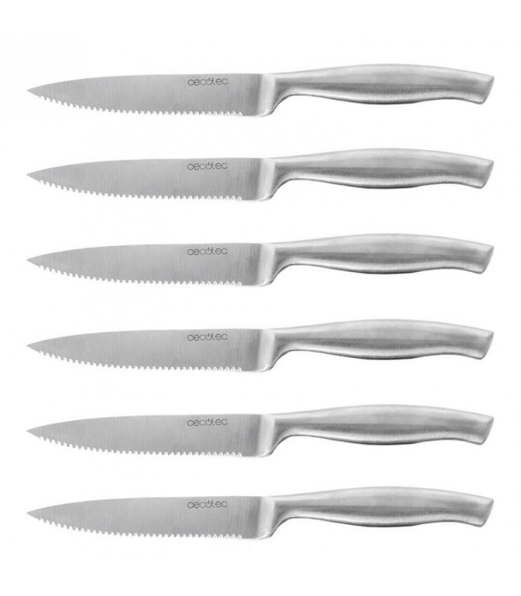 Set de 6 Cuchillos Especiales para Carne de Cecotec, Recubrimiento de