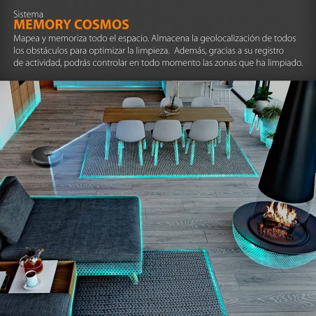 Robot Aspirador Cosmos Space 360. 11 Modos de Limpieza. Alexa y Google Home