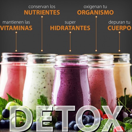 Prensadora en Frío. Exprimidor, Licuadora. Extractor de Zumos, 8 programas, Fácil Limpieza, Silenciosa, Dieta Detox, Recetario