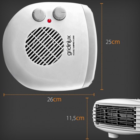Calefactor Homely AirPro H-2000. 2000 W Potencia, 3 Modos, Termostato Regulable, Sistema de Seguridad, Bajo Consumo