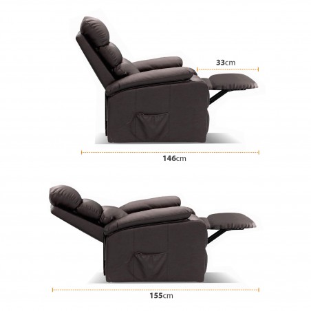 Sillón Masaje Extra Acolchado Levanta Personas Gridinlux