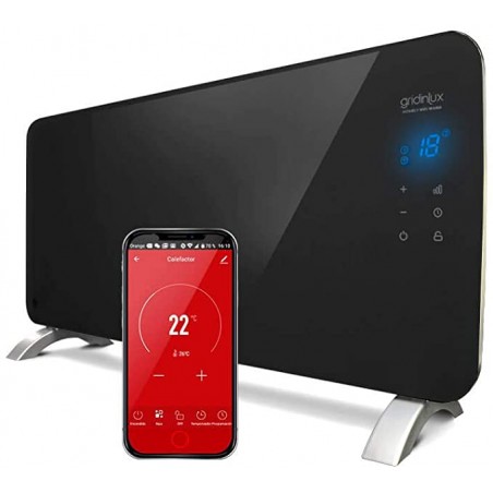 Radiador Cristal Eléctrico Homely WiFi Warm 2000W Gridinlux | Control Móvil App y WIFI | 2 Potencias | Bajo Consumo