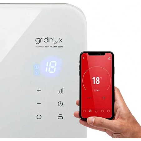 Radiador Cristal Eléctrico Homely WiFi Warm 2000W. Calefacción Termostato, Convector Calor, WiFi, App, Silencioso
