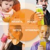 Mini Batidora de Vaso. 4 Cuchillas, Libre de BPA, Dieta Detox, Zumos Batidos y Smoothies