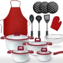 Batería de cocina 22 piezas. Calidad Premium. Resistente y Antiadherente, Set Cacerolas para Todo tipo de Cocinas