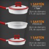 Set Sartenes 5 Piezas. Aluminio Fundido, Titanio, Calidad Premium, Resistentes, Aptas para todo tipo de Cocinas
