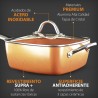 Set Sartenes Copper Pan 12 pzs, Antiadherente, Cerámica, Revestimiento Cobre Alta Calidad,