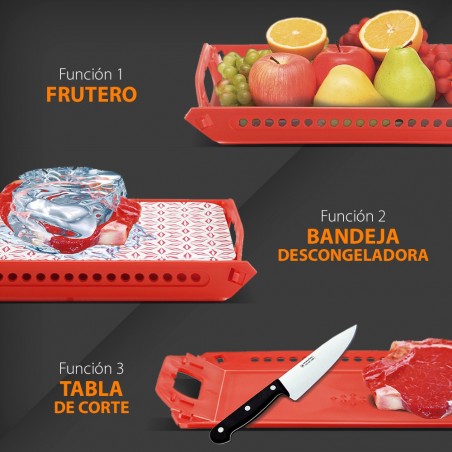 Bandeja de Descongelación Ultra Rápida, Función Descongeladora de alimentos,Thermic System, 3 usos en 1