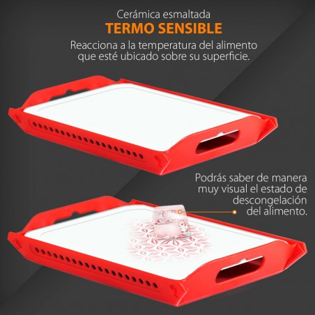 Bandeja de Descongelación Ultra Rápida, Función Descongeladora de alimentos,Thermic System, 3 usos en 1