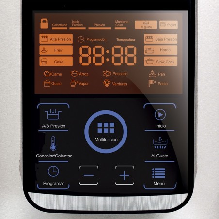 Olla Robot Programable, 14 Programas, Gran Capacidad, Táctil, Sistema de Seguridad. Accesorios y Recetario. Cocina Fácil