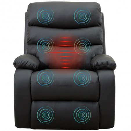 Sillón Relax Masaje Extra acolchado| Reclinable | Calor Lumbar | 8 Motores | Mando de Control | 4 Zonas de Masaje