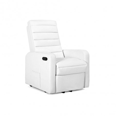 Sillón Relax Masaje Lujo Blanco | Reclinable | Función Calor Lumbar | 5 Modos | 8 Motores | Mando de Control | 4 zonas de masaje