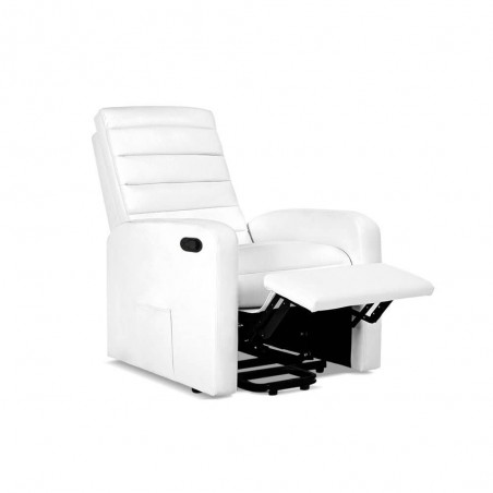 Sillón Relax Masaje Lujo Blanco | Reclinable | Función Calor Lumbar | 5 Modos | 8 Motores | Mando de Control | 4 zonas de masaje