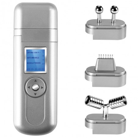 Age Control Skin. Tratamiento Facial, 4 en 1, Corrientes Galvánicas, Antiarrugas, 3 Cabezales, Belleza Profesional