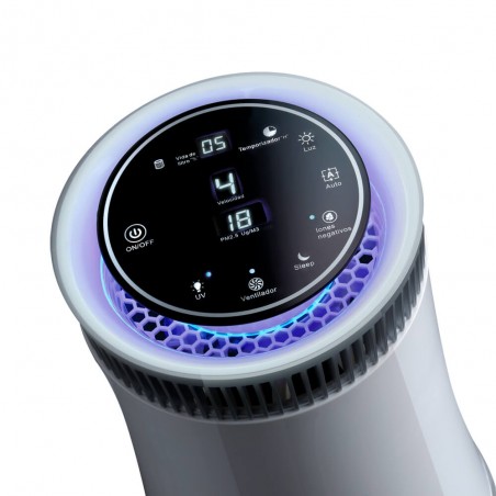 Purificador de Aire | Filtro HEPA y Luz Ultravioleta | Sensor de contaminación | 4 Sistemas de filtrado | 18W