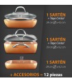 Set Sartenes Copper Pan 12 Pzs + Bateria 8 Pzs Elitechef Hannover