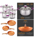 Bateria Elitechef Hannover 8 Pzs GridinLux + Set 3 Sartenes Copper Pan